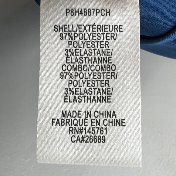 PARKER Blouse Top Back Stretch Back Keyhole Mock Neck Ruffle Size Medium M - Picture 8 of 9